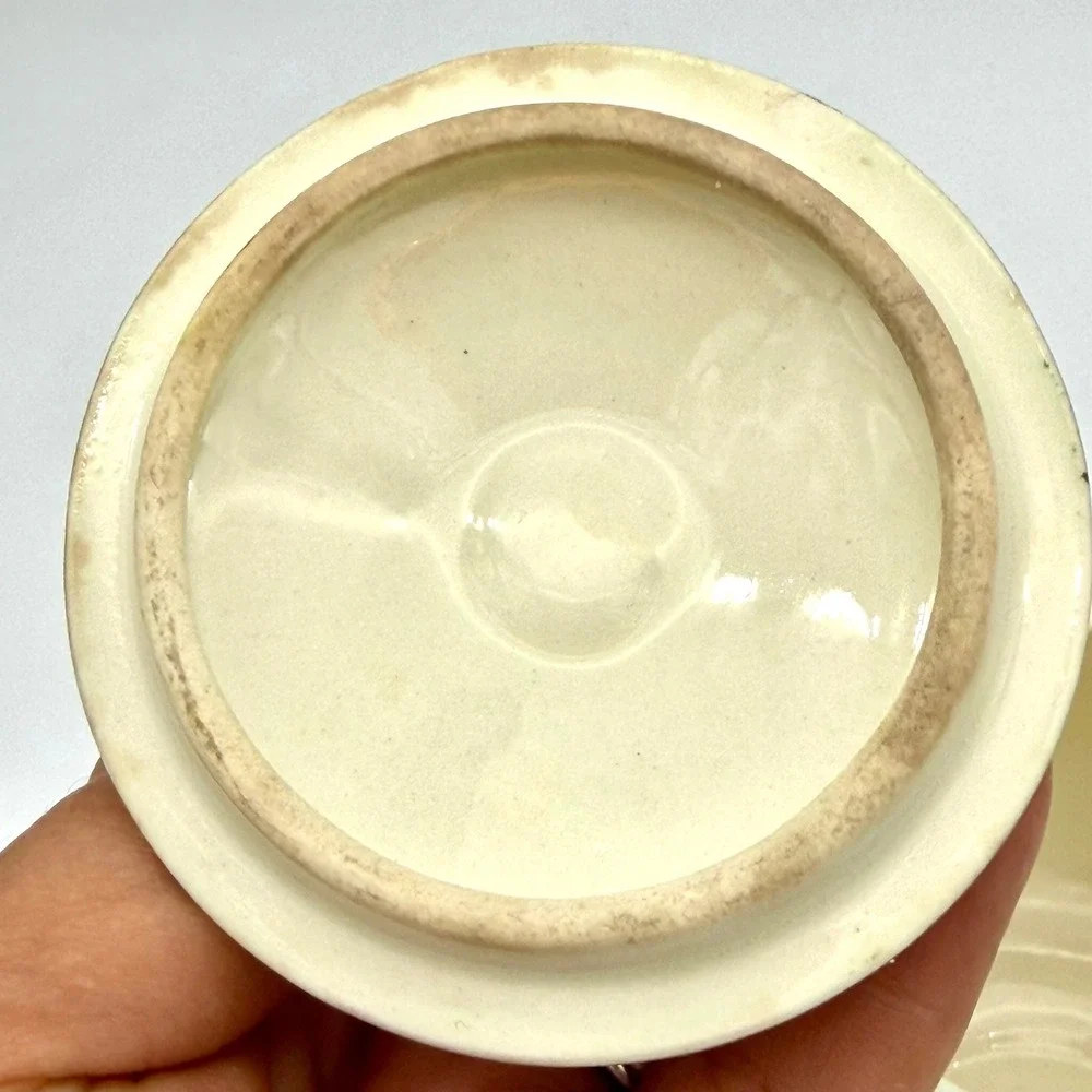 Vtg Homer Laughlin Cavalier Eggshell Magnolia Green Lidded Sugar Bowl 1953